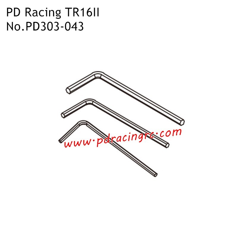 PD Racing TR16II RC Truck Parts 1.5 2.0 2.5MM Hex Wrench PD303-043