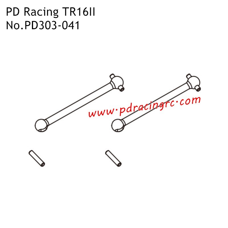 PD Racing TR16II RC Truck Parts Front Transverse Shafts PD303-041