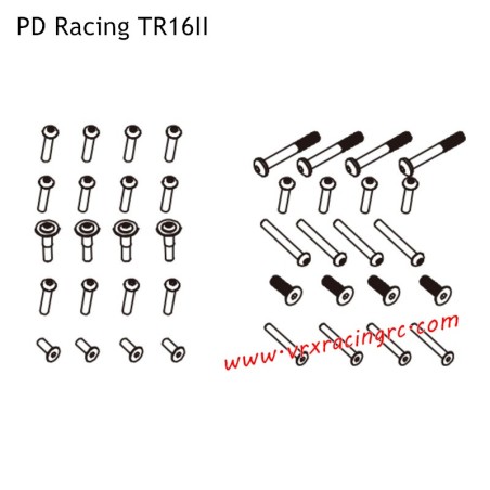 PD Racing TR16II RC Truck Parts Screws PD303-031/032/033/034/035/036/037/038/039/040