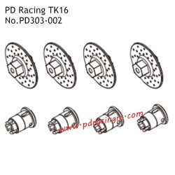 PD Racing TK16 1/16 RC Car Parts Hex Nut and Connector B PD303-002