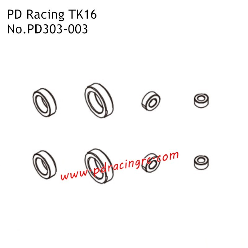 PD Racing TK16 1/16 RC Car Parts Bearings PD303-003