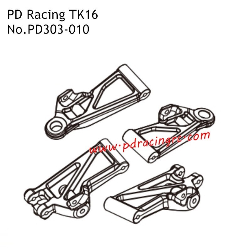 PD Racing TK16 1/16 RC Car Parts Front and Rear Lower Swing Arm PD303-010