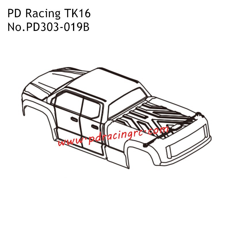 Car Shell PD303-019B Parts for PD Racing TK16 1/16 RC Truck