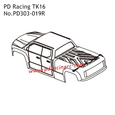 Car Shell PD303-019R Parts for PD Racing TK16 1/16 RC Truck