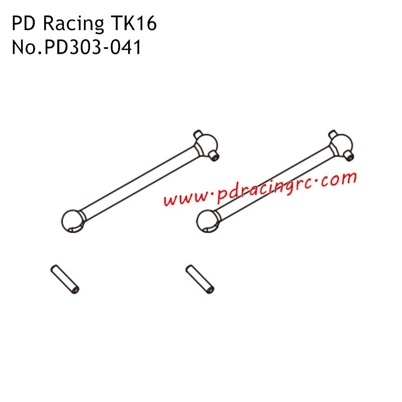 Front Transverse Shafts PD303-041 Accessories for PD Racing TK16 Electric RC Truck