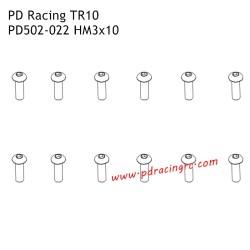 HM3x10 B Head Hex Screw  PD502-022 Accessories for PD Racing TR10 Brushed Truggy