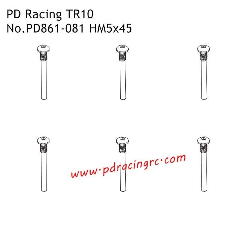 HM4x45 B Head Hex Screw PD861-081 Accessories for PD Racing TR10 Brushed Truggy