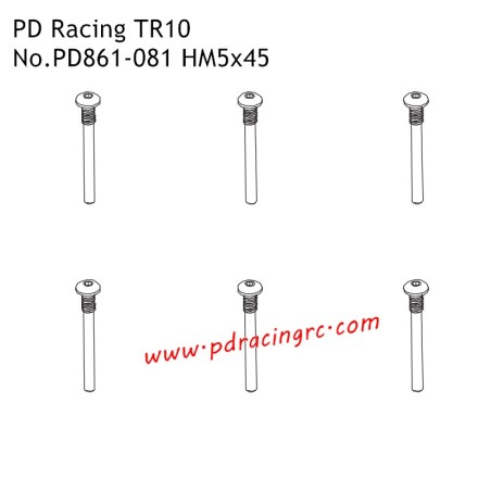 HM4x45 B Head Hex Screw PD861-081 Accessories for PD Racing TR10 Brushed Truggy