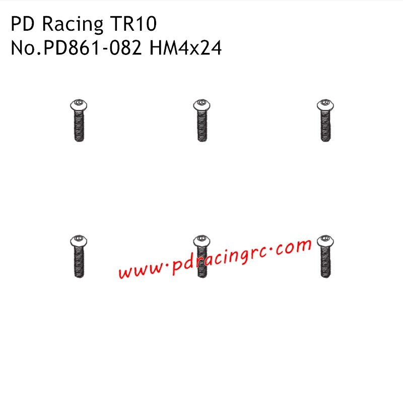 HM4x24 B Head Hex Screw PD861-082 Accessories for PD Racing TR10 Brushed Truggy