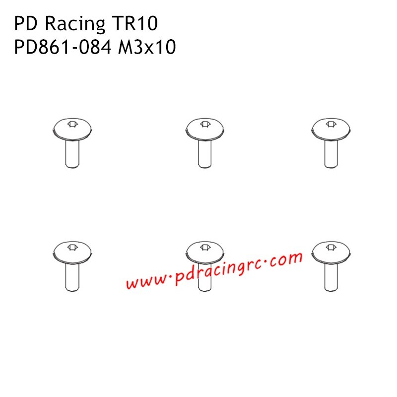 M3x10 Step Screws PD861-084 Accessories for PD Racing 1/10 TR10 PD861T RC Car