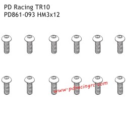 HM3x12 B Head Hex Screw PD861-093 Accessories for PD Racing 1/10 TR10 PD861T RC Car