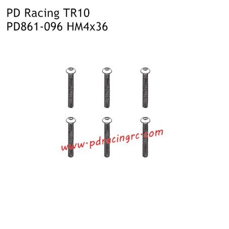 HM4x36 B Head Hex Screw PD861-096 Accessories for PD Racing 1/10 TR10 PD861T RC Car