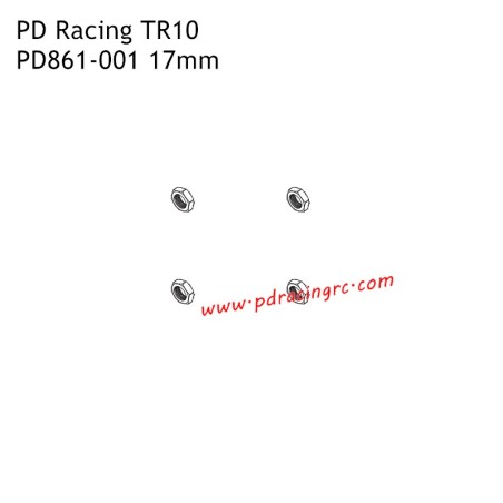 17mm Wheel Nut PD861-001-R Accessories for PD Racing 1/10 TR10 PD861T RC Car