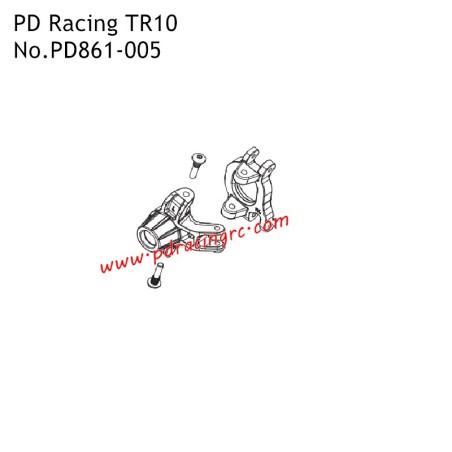 PD Racing TR10 Spare Parts Front Left C Hub Unit PD861-005