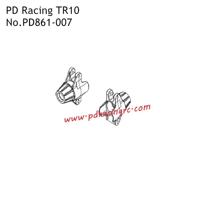 PD Racing TR10 Spare Parts Rear C Hub Unit PD861-007