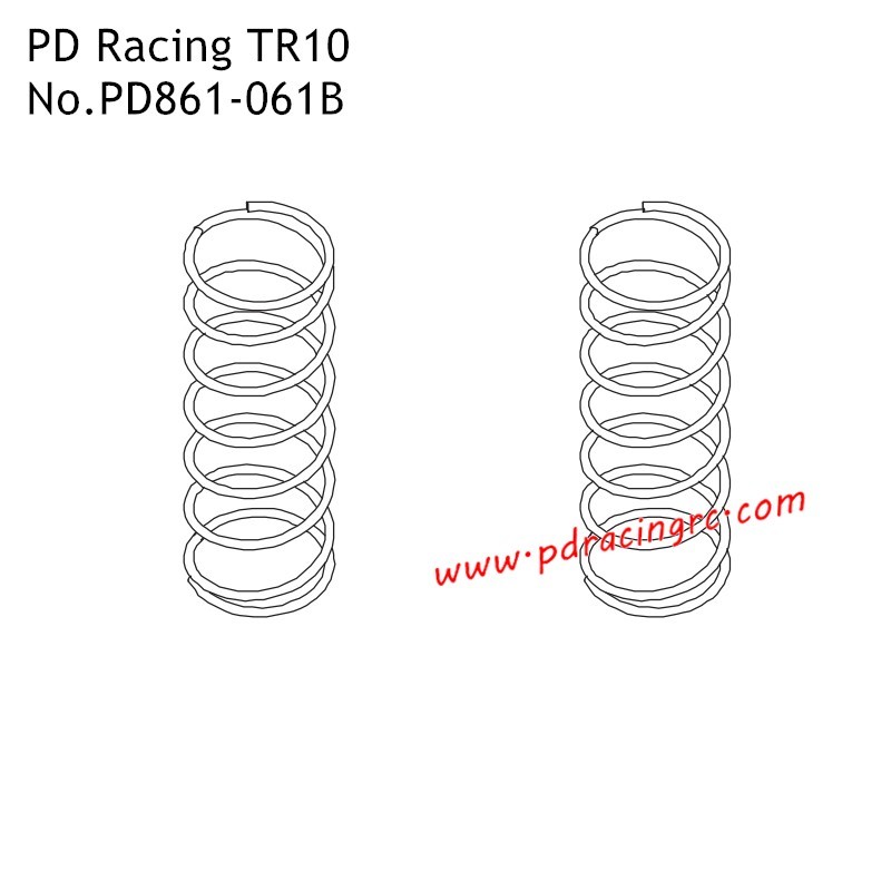 PD Racing TR10 Spare Accessories Rear Shock Absorbe Spring PD861-061B