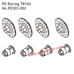 PD Racing TR16II Brushed RC Car PartsHex Nut and Connector B PD303-002