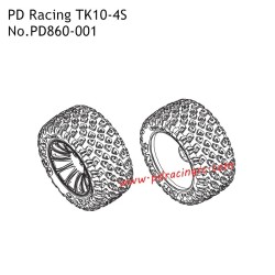 PD Racing TK10-4S Spare Accessories Tire Unit PD860-001