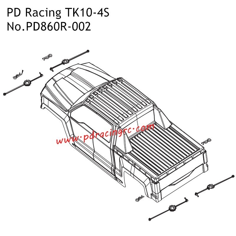 PD Racing TK10-4S RC Car Parts Car Shell PD860R-002