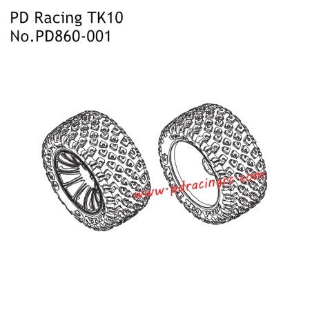 PD Racing TK10 RC Car Parts Tire Unit PD860-001