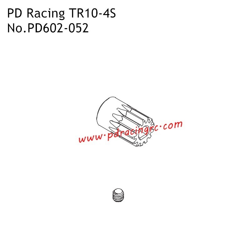 16T Motor Pinion Gear PD602-052 Parts for PD Racing TR10-4S Monster RC Car