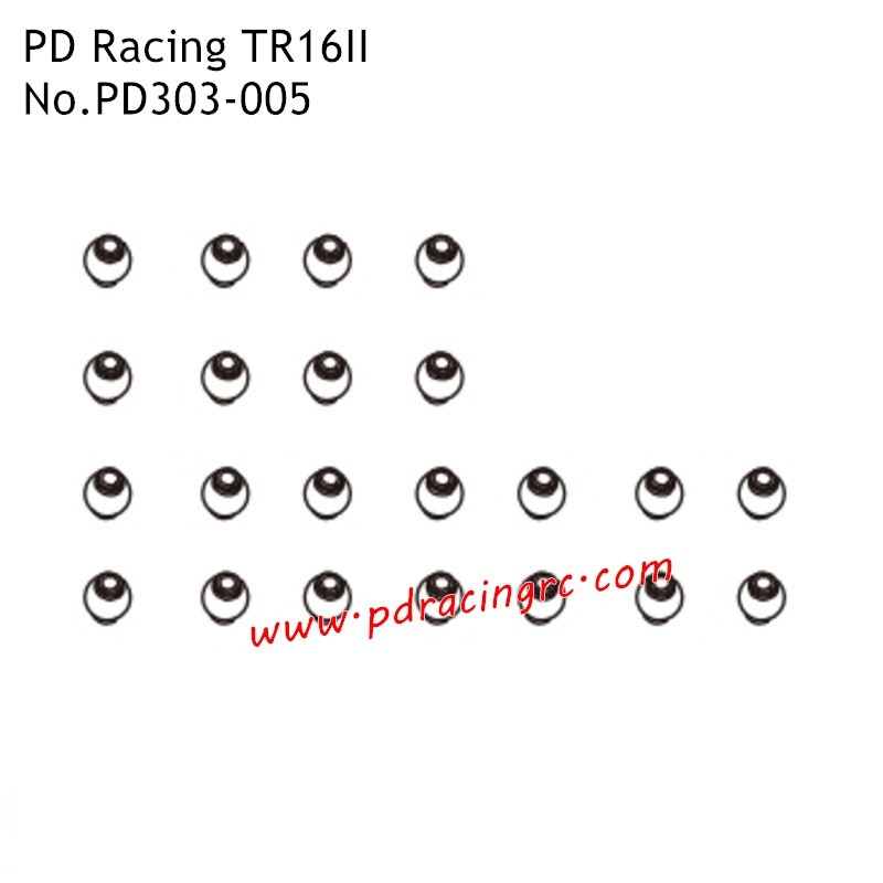 PD Racing TR16II PD304T Brushed RC Car Parts Pivot Ball PD303-005