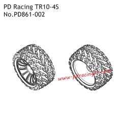 Tires PD861-002 Parts for PD Racing TR10-4S Monster RC Car