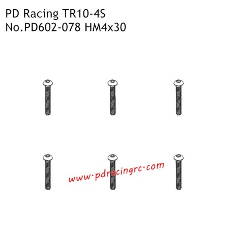 HM4x30 B Head Hex Screw PD602-078 Parts for PD Racing TR10-4S PD861R-TR RC Truck