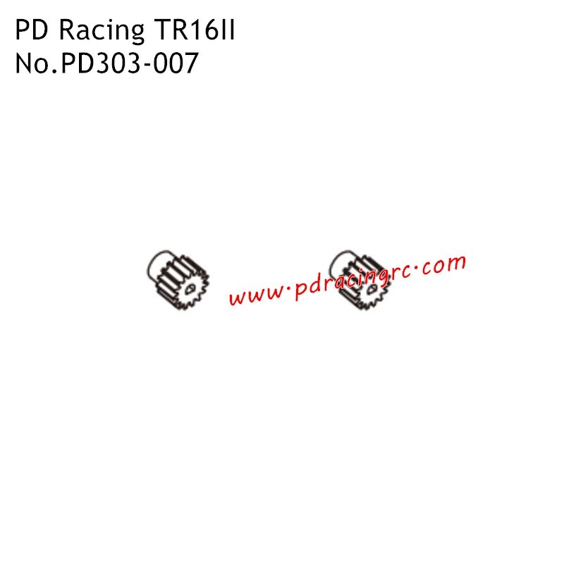 PD Racing TR16II PD304T Brushed RC Car Parts 14T and 16T Motor Gear PD303-007