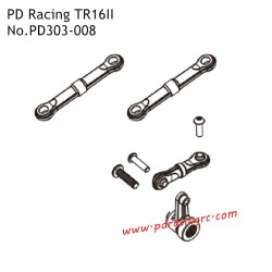 PD Racing TR16II Brushed RC Car Parts Front Steering Linkage and Servo Saver Unit PD303-008