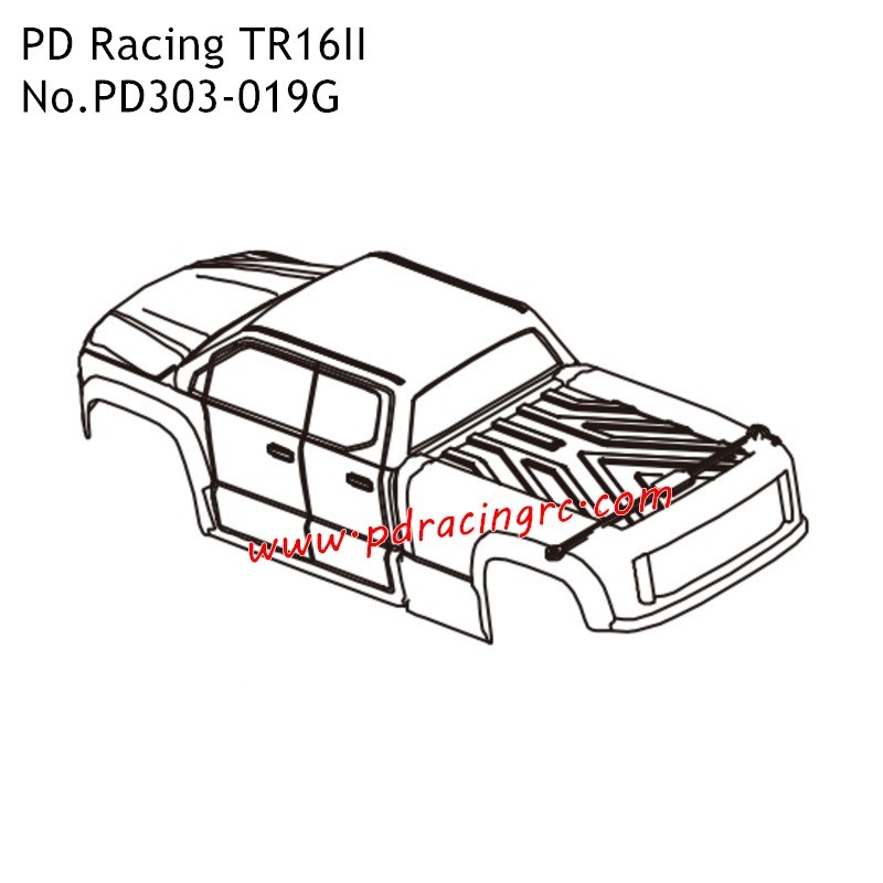 PD Racing TR16II Electric Monster Truck Parts Car Shell PD303-019G