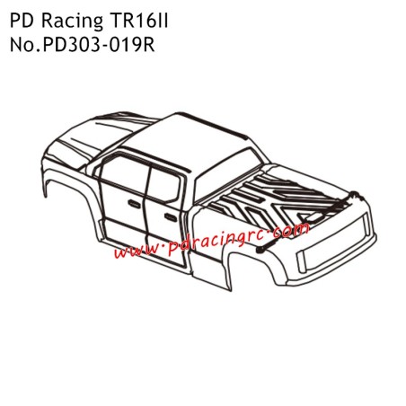 PD Racing TR16II Electric Monster Truck Parts Car Shell PD303-019R